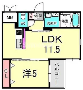兵庫県西宮市大屋町【マンション】の間取り