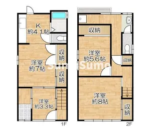 兵庫県神戸市長田区長楽町4丁目【一戸建】の間取り