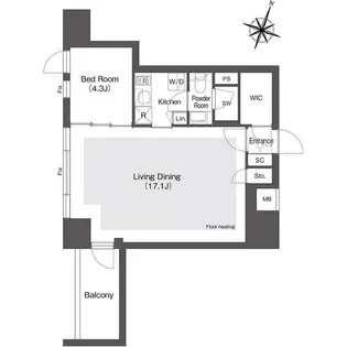 スタイリオ目黒大橋HILLSIDE【1階】の間取り