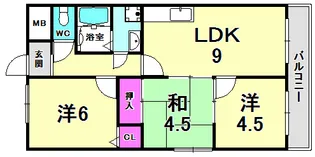 ドエル仁川【2階】の間取り