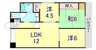 兵庫県西宮市段上町6丁目【マンション】の間取り