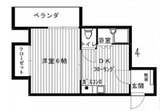 シャトー春日野【4階】の間取り