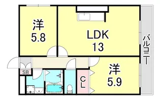 ファミーユ仁川【2階】の間取り