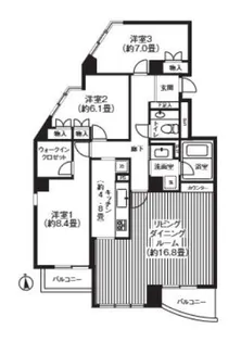 RIS柿の木坂【3階】の間取り