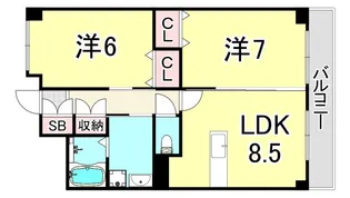 サン・ウエストパレス【2階】の間取り