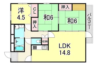 兵庫県西宮市甲子園一番町【マンション】の間取り