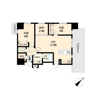福岡県福岡市中央区平尾2丁目【マンション】の間取り
