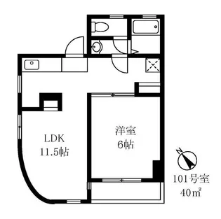 風見コーポ【1階】の間取り