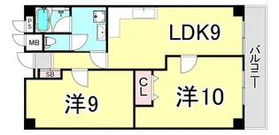 西宮ニューコーポ【7階】の間取り