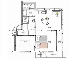 鶴甲コーポ15号館【5階】の間取り