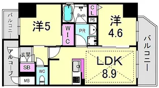 エステムプラザ神戸三宮ルクシア【12階】の間取り