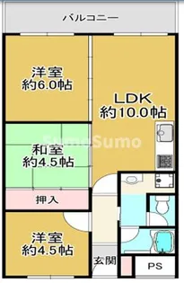御影プライムハイツ【5階】の間取り
