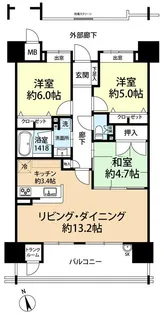 サンリヤン箱崎イーストコート【9階】の間取り