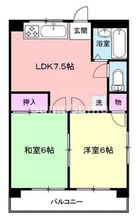 キャッスルハイツ平野【4階】の間取り