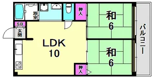 加島第2マンション【2階】の間取り