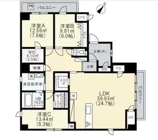 大阪府大阪市西区江戸堀3丁目【マンション】の間取り