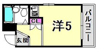 兵庫県西宮市高木西町【マンション】の間取り