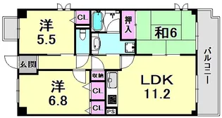 リベルテ西宮【2階】の間取り