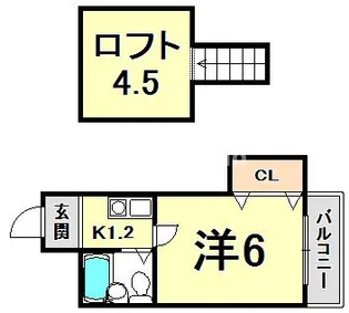 レオパレス上筒井【1階】の間取り