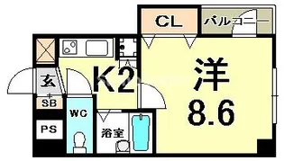 カーサ神戸下山手【7階】の間取り