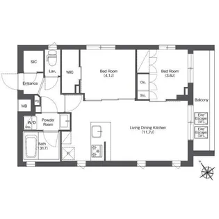 コンフォリア不動前【2階】の間取り