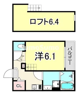HR千舟【2階】の間取り