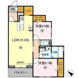ラコルト板付【2階】の間取り