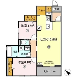 ラコルト板付【2階】の間取り