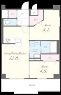 Pisces東比恵【4階】の間取り