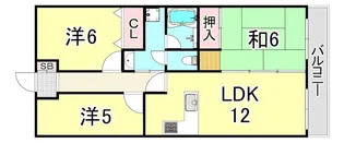 兵庫県西宮市六軒町【マンション】の間取り