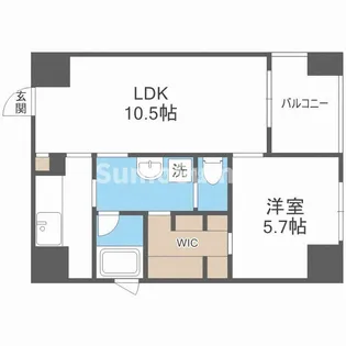 ルクレ堺筋本町レジデンス【12階】の間取り