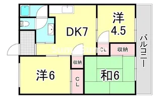 兵庫県尼崎市武庫之荘本町2丁目【マンション】の間取り