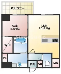 CREST西新 【9階】の間取り