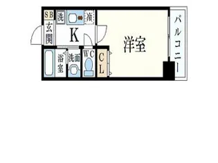 レジディア三宮東【5階】の間取り