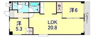 兵庫県尼崎市田能4丁目【アパート】の間取り