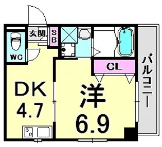 兵庫県神戸市灘区岩屋北町3丁目【マンション】の間取り