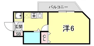 ビーハイツ北野【1階】の間取り
