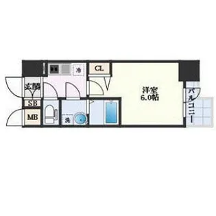 エスリード難波ALLURE【4階】の間取り