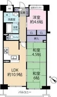 芦屋パインクレスト【2階】の間取り