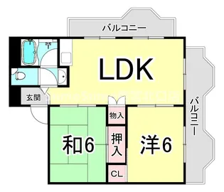 甲子園ローズハイツ【4階】の間取り