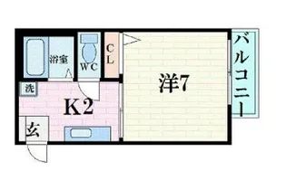 ブロスハイツ住吉本町【2階】の間取り