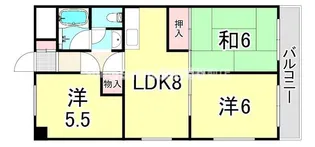 シャン堀之内【1階】の間取り