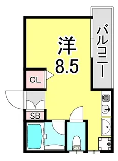 フィオーレ鷹取町【3階】の間取り