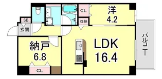 兵庫県神戸市中央区生田町2丁目【マンション】の間取り