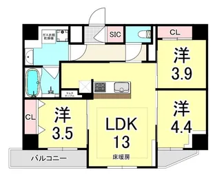 アーバネックス塚口【3階】の間取り