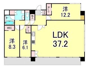 プレジオさくら夙川【8階】の間取り