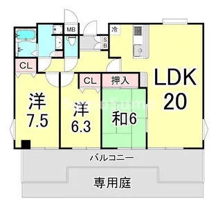 成見夢夙川【1階】の間取り