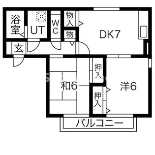 ハイカムール芦屋【2階】の間取り