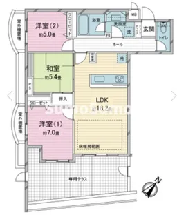 兵庫県芦屋市東山町【マンション】の間取り