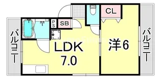 兵庫県神戸市須磨区行平町1丁目【マンション】の間取り